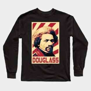 Frederick Douglass Retro Propaganda Long Sleeve T-Shirt